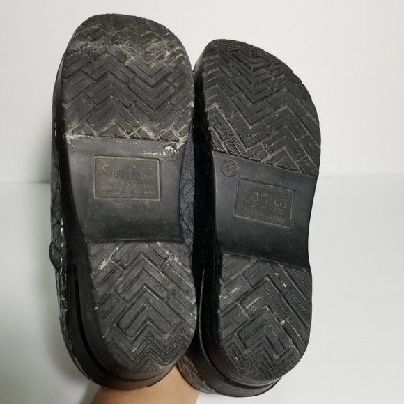 Sanita Metallic Floral Printed Slip On Clogs - Picture 6 of 7